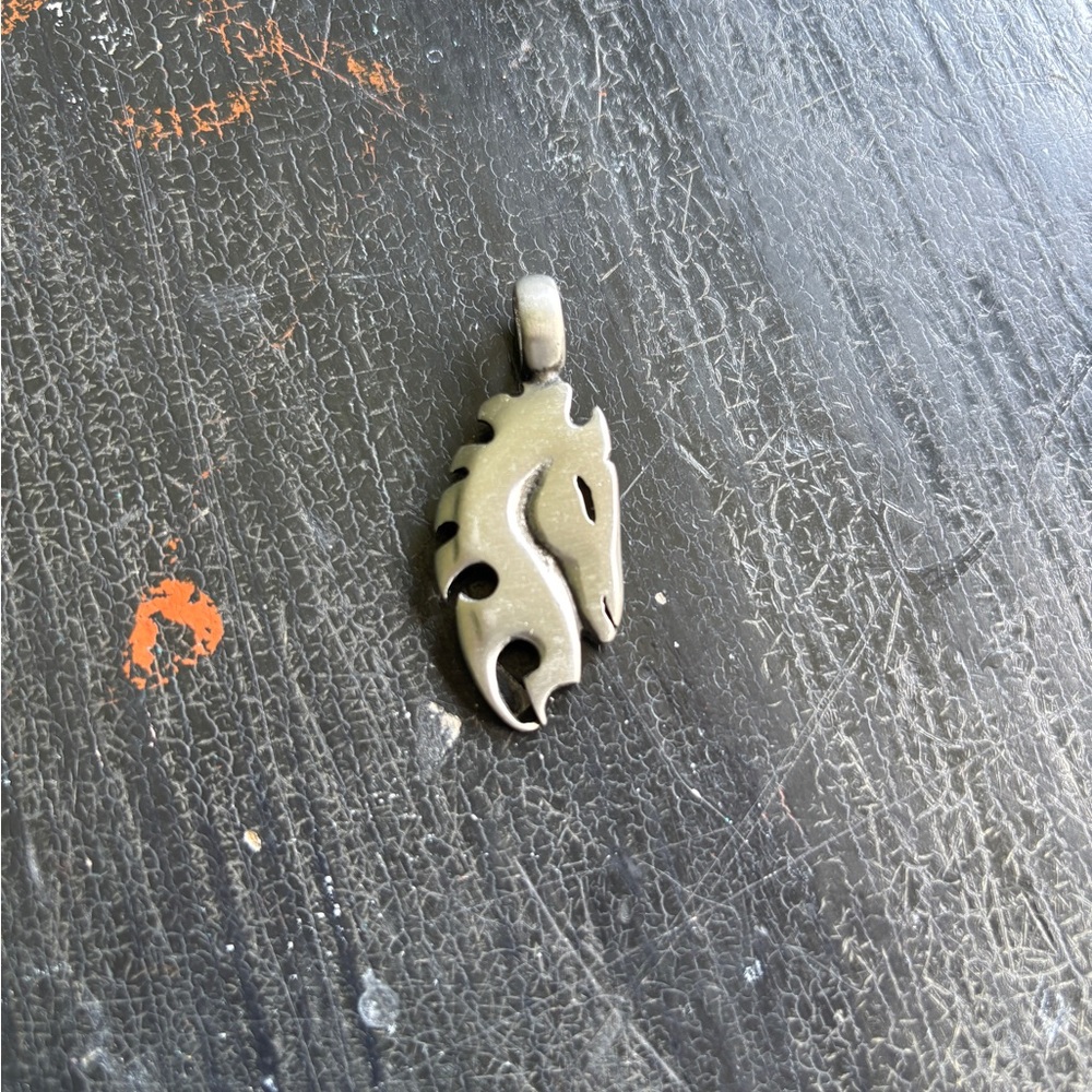 pewter war horse pendant